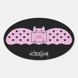 Rosa Bat Bandage Version 1 Ovaler Aufkleber