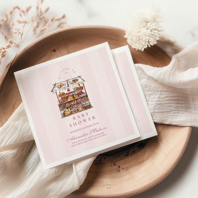 Rosa Bauern Market Babydusche Serviette (Von Creator hochgeladen)