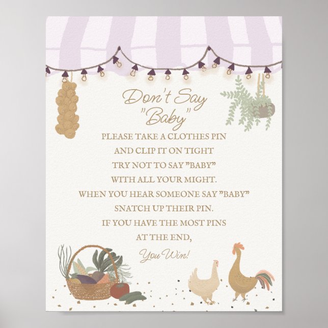 Rosa Bauern Markt Fresh Dont Say Baby Game Poster (Vorne)