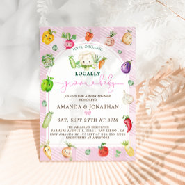 Rosa Bauern Markt Grown Baby Shower Einladung