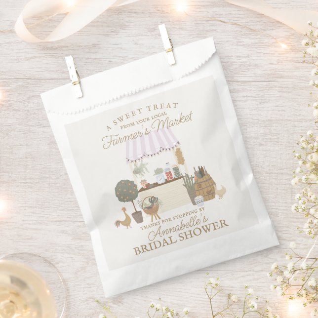 Rosa Bauern Markt Landwirtschaft Frische Brautpart Geschenktütchen (Ausgeschnitten)