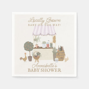 Rosa Bauernmarkt Farmfrische Babyparty Serviette