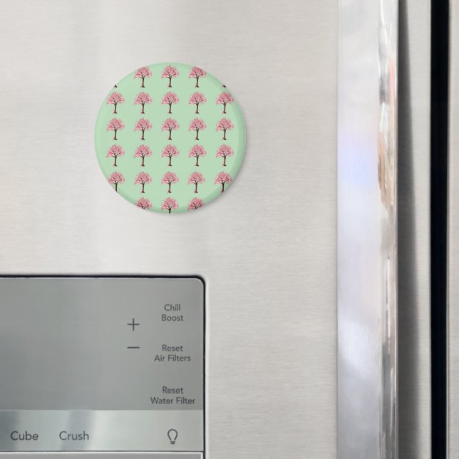 Rosa Bäume Muster Magnet (In Situ (Kühlschrank))