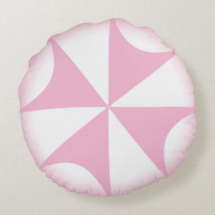 Rosa Baumwolle Candy Cross Hübsch Throw Rundes Kissen