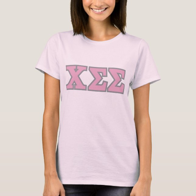 Rosa BaumwollT-Shirt mit rosa Buchstaben T-Shirt (Vorderseite)