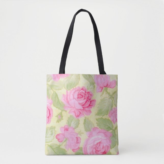 Rosa Beauties überall auf der Drucktasche Tasche (Vorderseite)