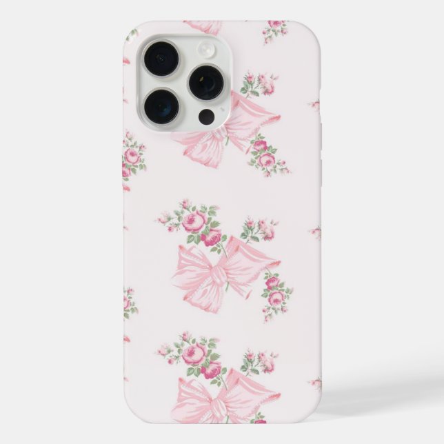 Rosa Beaux Pink iPhone Case 15 Pro Max Hülle (Rückseite)