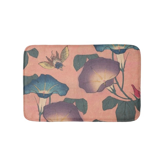Rosa Bee Blume Classic Hokusai Art Badematte (Vorderseite)