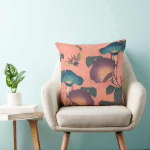 Rosa Bee Blume Classic Hokusai Art Kissen