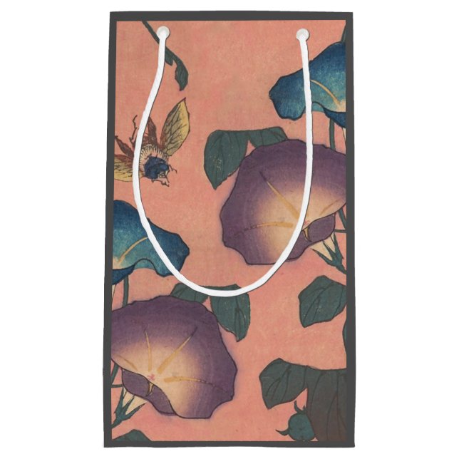 Rosa Bee Blume Classic Hokusai Art Kleine Geschenktüte (Vorderseite)