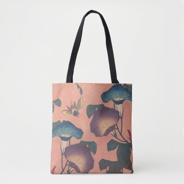 Rosa Bee Blume Classic Hokusai Art Tasche (Vorderseite)