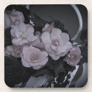 Rosa Begonias auf der Bank Getränkeuntersetzer