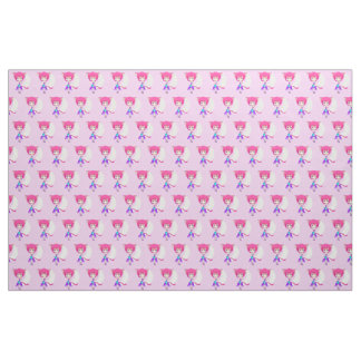 Rosa behaartes Neko Anime-Mädchen, Gewebe Stoff