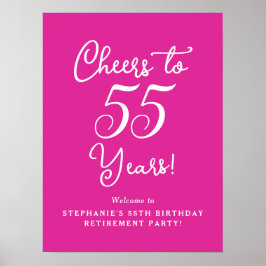 Rosa Beifall zum 55-jährigen Party für das Ruhesta Poster