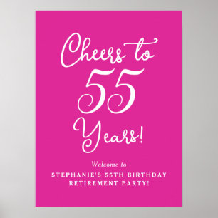 Rosa Beifall zum 55-jährigen Party für das Ruhesta Poster