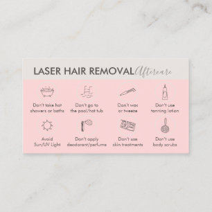 Rosa Beige Laser-Haarentfernung Nachbehandlung Visitenkarte
