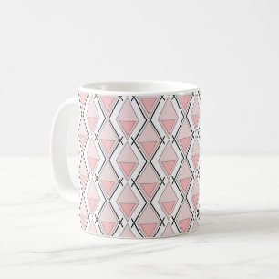 Rosa beiger geometrischer Muster Kaffeetasse