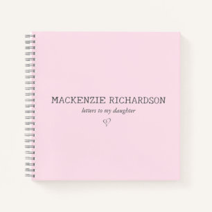 Rosa benutzerdefinierte Buchstaben an meine Tochte Notizbuch