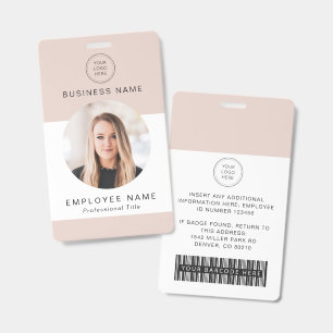 Rosa benutzerdefinierter Mitarbeiter-Barcode-Logo- Ausweis