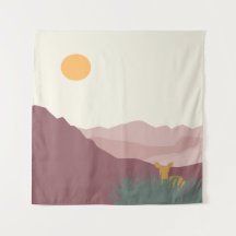 Rosa Berge boho Landschaft