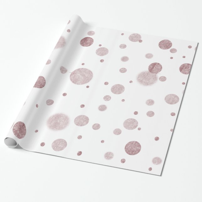 Rosa bezaubernde Bokeh Confetti-Punkte Geschenkpapier (Ungerollt)