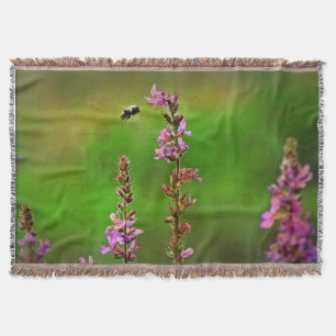 Rosa Bienen-Blasenthrow-Decke der Blumen-N Decke