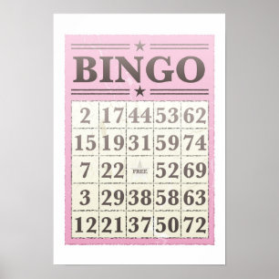 Rosa Bingo-Punktkarte Poster