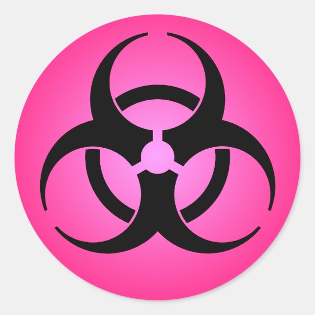 rosa Biogefährdung Runder Aufkleber (Vorderseite)