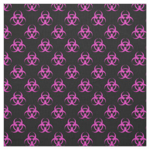Rosa Biogefährdung-Symbol-Muster Stoff