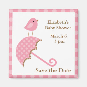 Rosa Bird und Umbrella Magnet