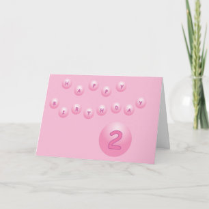 Rosa Birthday Balls Alter 2 Karte