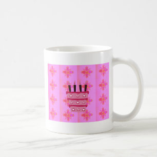 Rosa Birthday Cake Art Print Kaffeetasse