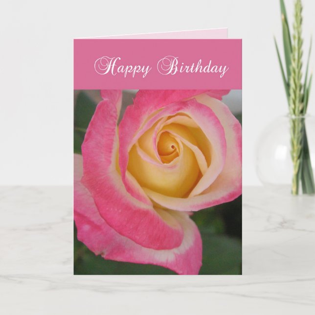 Rosa Birthday Card Karte (Vorderseite)