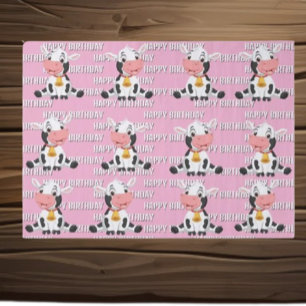 Rosa Birthday Kuh Seidenpapier