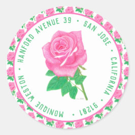 Rosa Birthday Runder Aufkleber