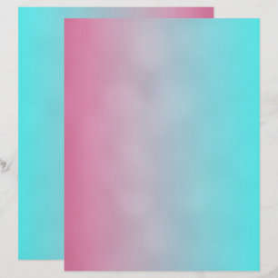 Rosa bis Aqua Ombre 8 1/2" x 11" Gerecycelt Papier