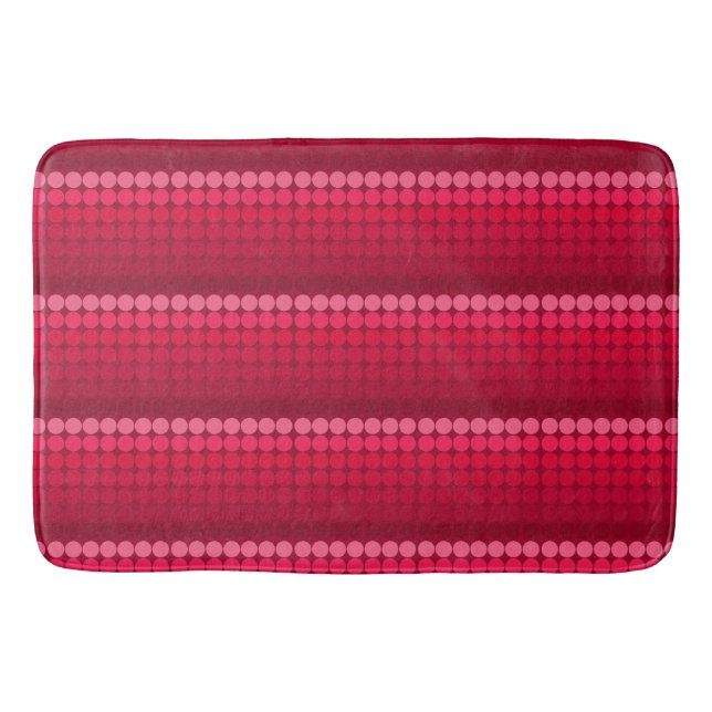 Rosa bis rote Mod-Punkte-Kreise des Mitteljahrhund Badematte (Vorderseite)