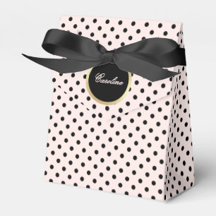 Rosa Black Polka Dot Pattern Wedding Geschenkschachtel