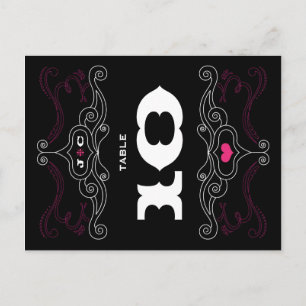 Rosa & Black Rock 'n' Roll Music Themed Wedding Postkarte