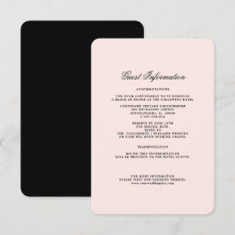 Rosa | Black Wedding Details Card Begleitkarte