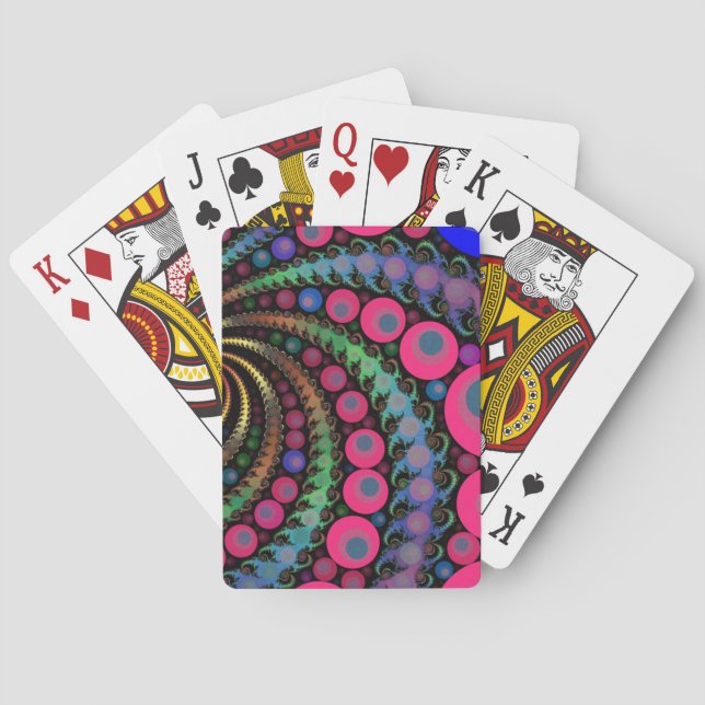 Rosa Bläschen Fraktal Mosaik Spielkarten (Rückseite)