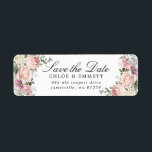 Rosa Bläschen Rustikale Save the Date Rücksendeadr<br><div class="desc">Dieses Label wurde für die Sommerromantik-Einladungspauschale entworfen und zeichnet sich durch Rosen in Rosa,  Rosa und weiße Hydrangea-Blume aus. Save the Date ist in einem schönen und eleganten Skript-Schriftart geschrieben. Rosa Rosen und weiße Hydrangeas,  eingebettet in schlängelgrüne Blätter,  umranden beide Seiten.</div>