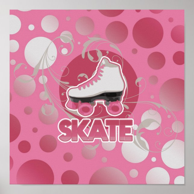Rosa Blase Skate, wirbeln, Skaten Poster (Vorne)