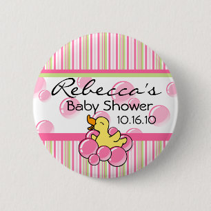 Rosa Blasen-Ducky Babyparty-Knöpfe Button