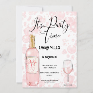 Rosa Blasen zum Geburtstag Einladung