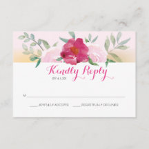 Rosa Bläsereihe Einladende RSVP-Karte