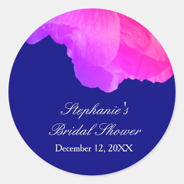 Rosa Bläsernavy Niedliches Brautparty Runder Aufkleber (Vorderseite)