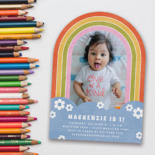 Rosa Bläsernchen-Regenbogen-Geburt-Einladung des K Einladung