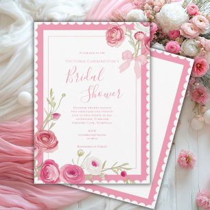 Rosa Bläserner Elegantes Brautparty Einladung