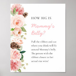 Rosa Bläserner Winter Wie groß ist Mama's Bauchzei Poster